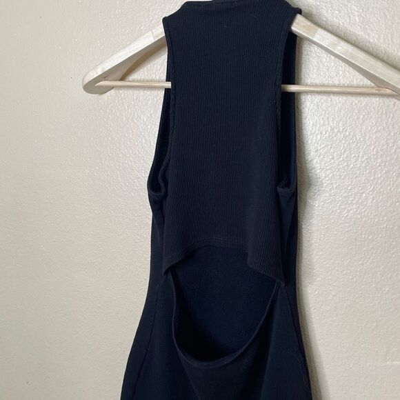 Monrow Dress Women's XS Black Bodycon Sleeveless Open Back Knee Length - Picture 11 of 11